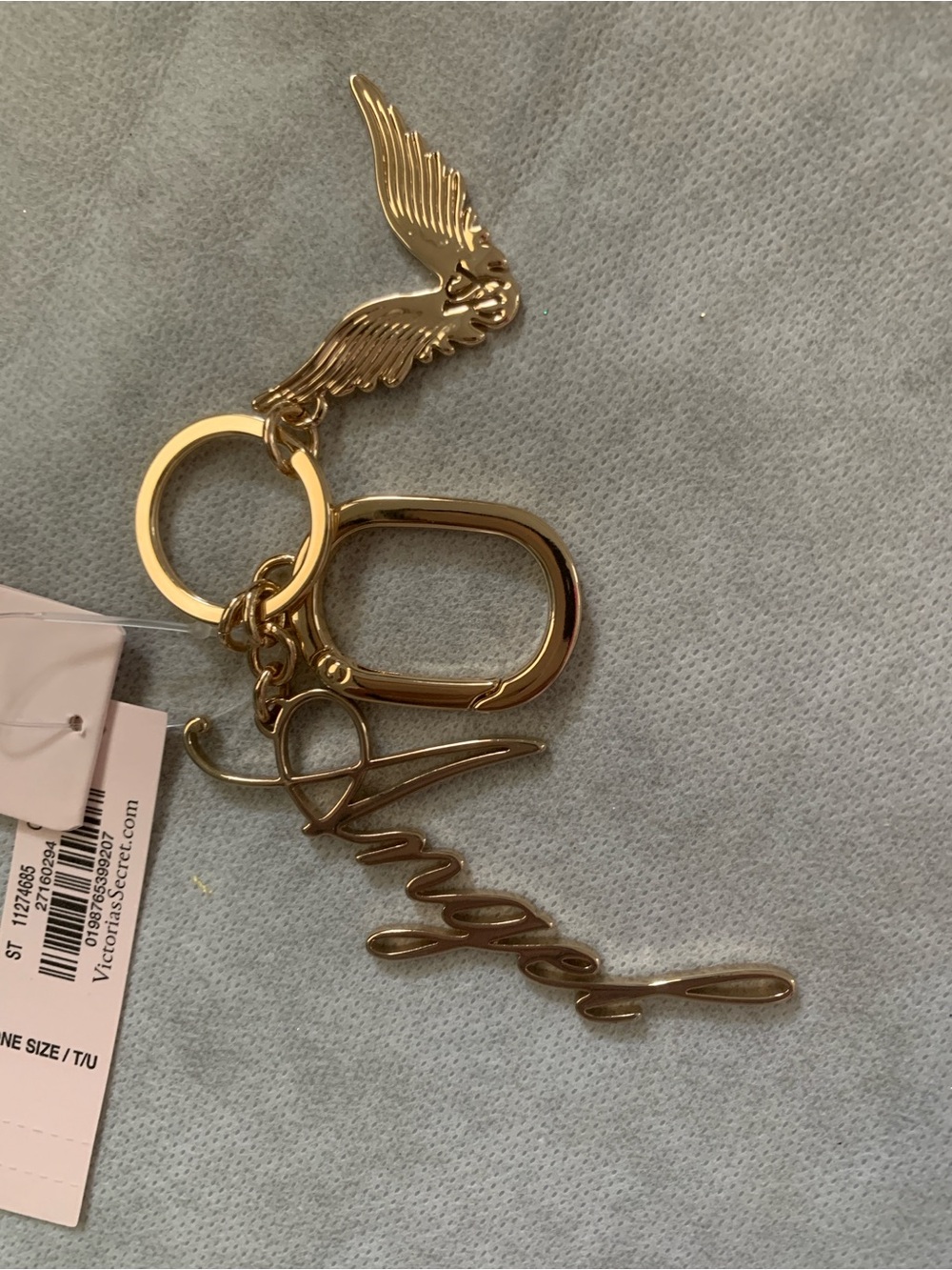 NWT Victoria's Secret Angel Wings Bag Charm Keychain Polished Gold Tone 6H58 - Picture 4 of 6